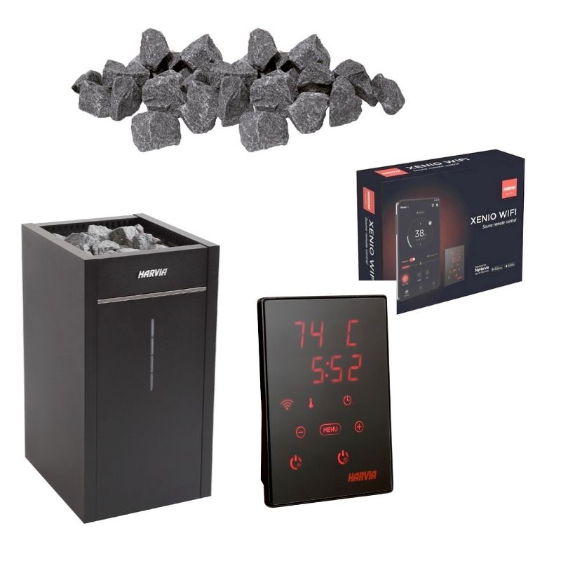 Harvia Virta Combi Sauna heater Complete set with Xenio control unit, WiFi module and sauna stones